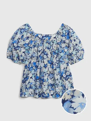 Toddler Puff Sleeve Floral Top