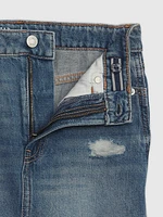 Kids High Rise Denim Skirt