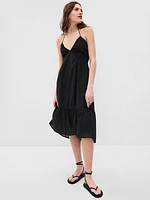 V-Neck Halter Midi Dress