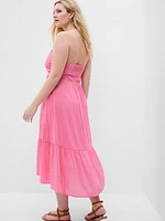 V-Neck Halter Midi Dress