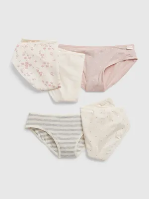 Kids Organic Cotton Dots Bikini Briefs (5-Pack