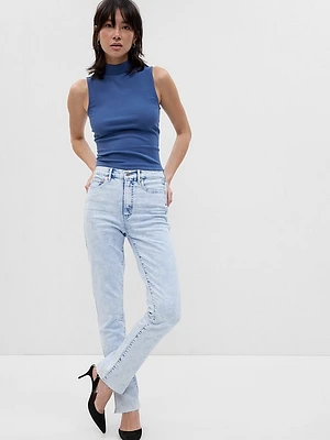 High Rise Split-Hem Vintage Slim Jeans