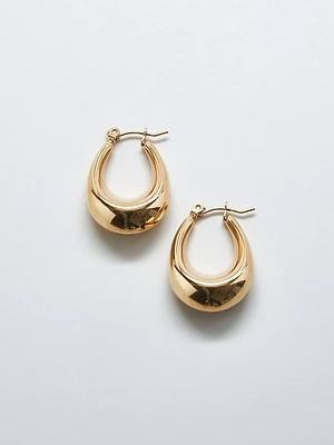 Gold Oval Hoop Earrings