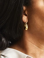 Gold Oval Hoop Earrings