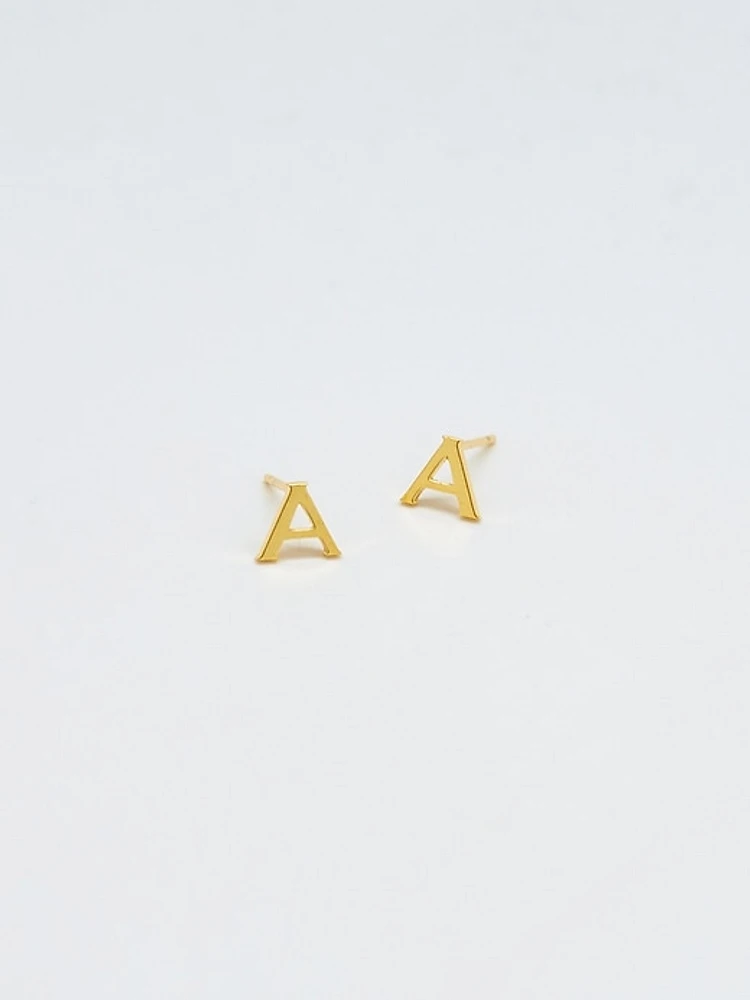 Gold Initial Earrings