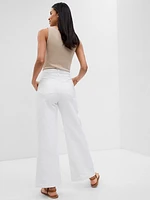 High Stride Wide-Leg Ankle Jeans