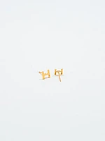 Gold Initial Earrings