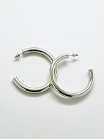 Medium Silver Hoop Earrings