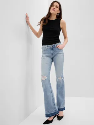 Low Rise 70s Flare Jeans with Washwell