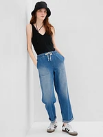 Mid Rise Easy Denim Utility Jeans