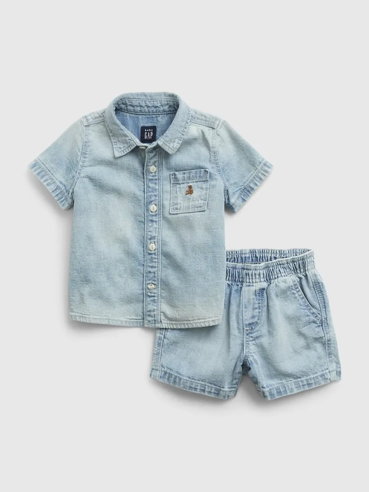 Baby Denim Outfit Set with Washwell