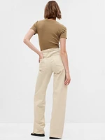 High Rise Stride Wide-Leg Cargo Jeans