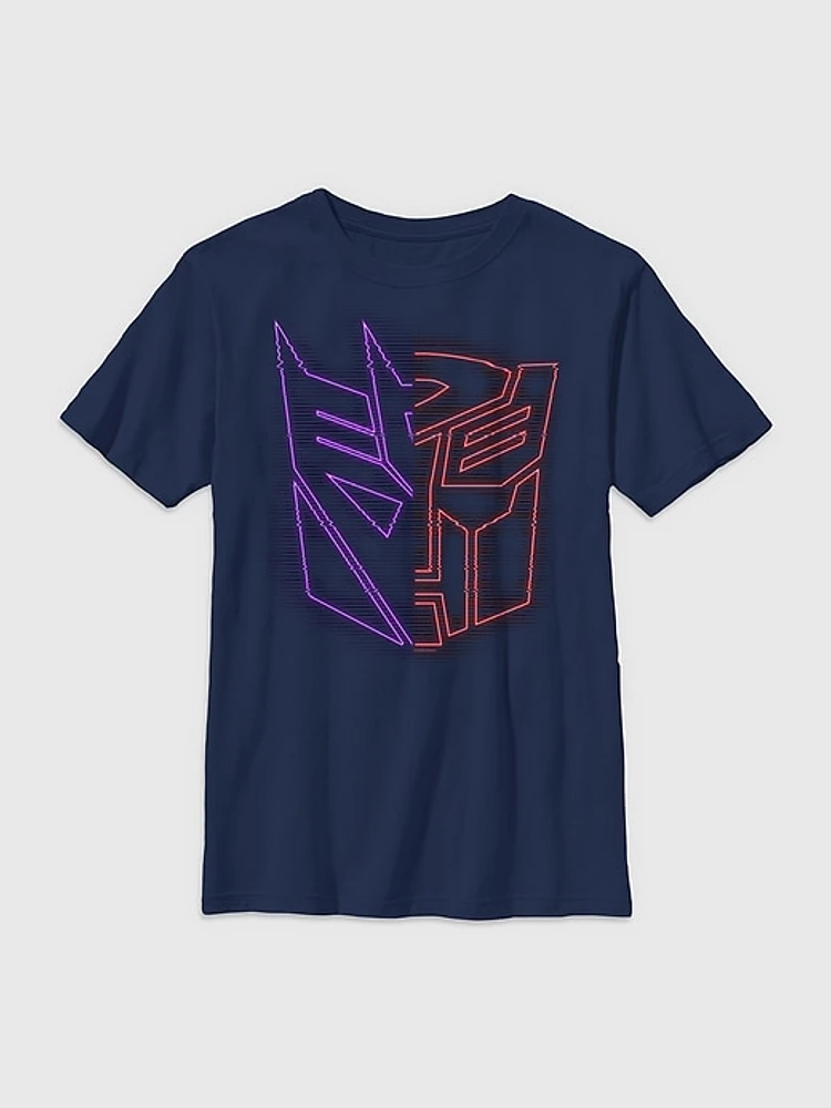 Transformers Split Holographic Tee