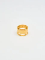 Gold Geo Wide Bar Ring