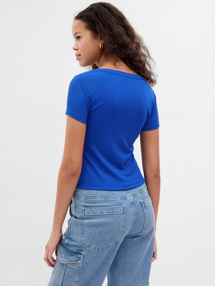 Mini Rib Cropped T-Shirt
