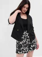 Cropped Linen-Cotton Blazer