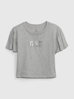 Kids 100% Organic Cotton Gap Logo Flutter Sleeve T-Shirt