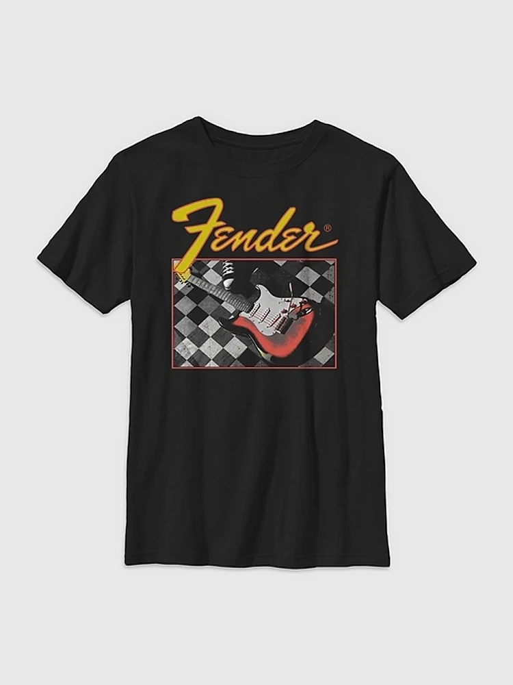 Kids Fender Checkered Guitar Tee