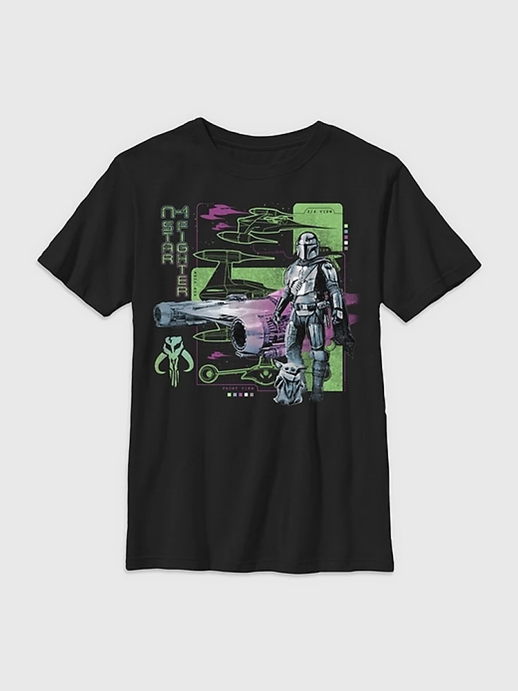 Kids Mandalorian Front Top Views Tee