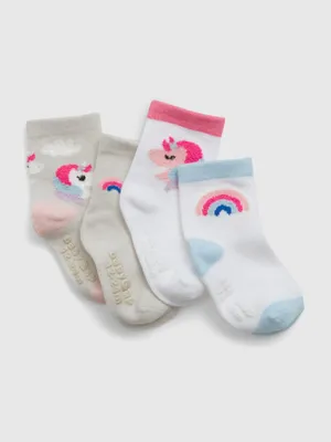 Toddler Unicorn Crew Socks (4-Pack