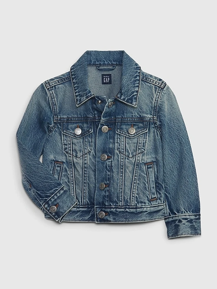 babyGap Dino Varsity Denim Hoodie Jacket