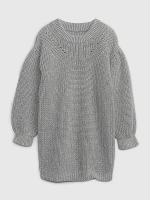 Toddler Puff Sleeve Sweater Dress