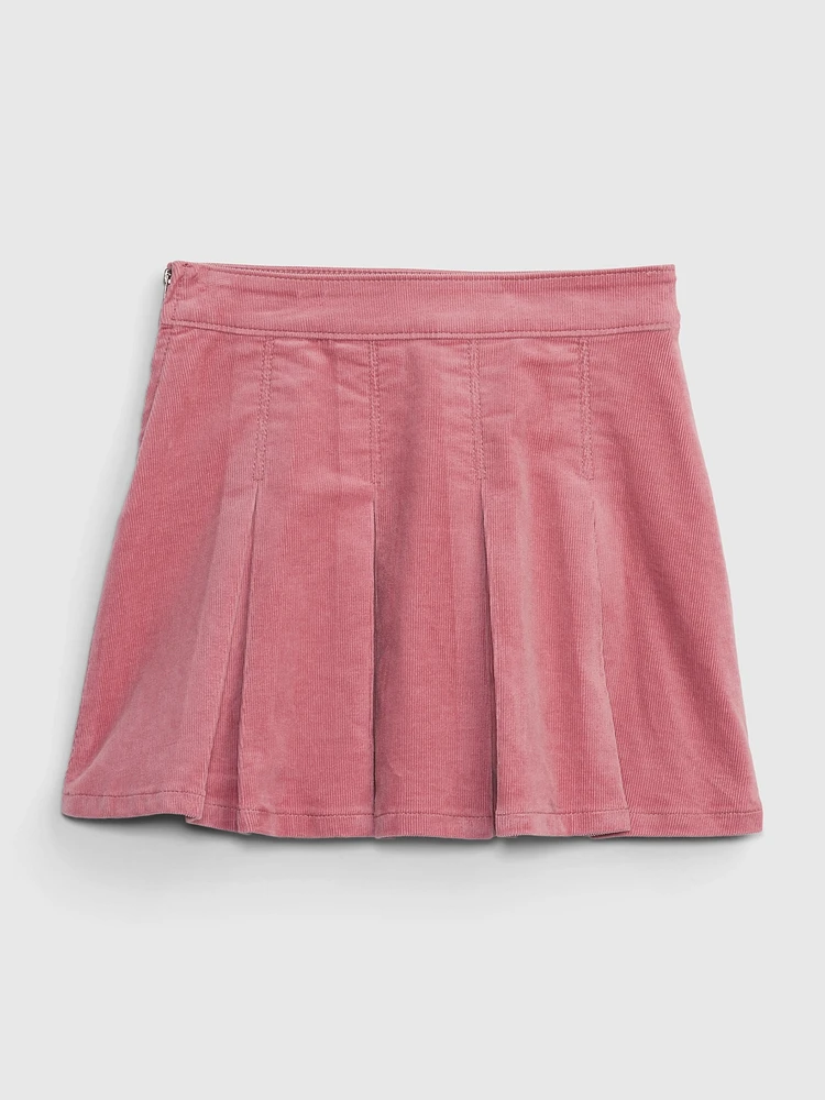 Kids Corduroy Pleated Mini Skirt
