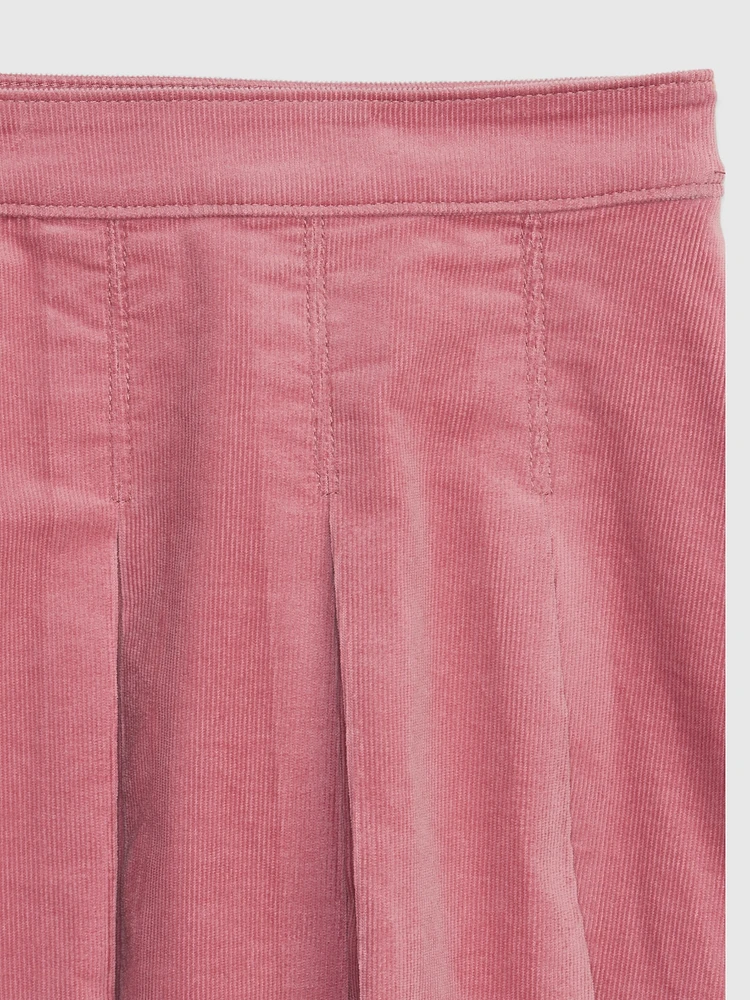 Kids Corduroy Pleated Mini Skirt