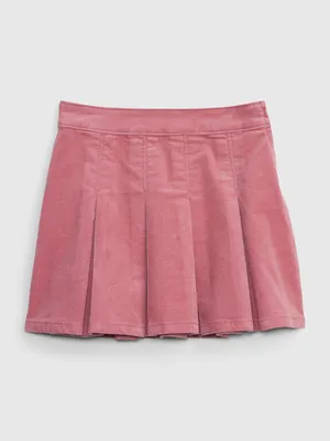 Kids Corduroy Pleated Mini Skirt with Washwell