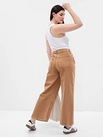 High Stride Wide-Leg Ankle Jeans