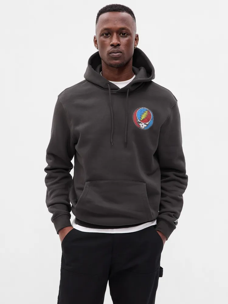 Grateful Dead Mens Pullover Hoodie, Men's, Size: Small, Black