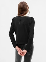 Puff Sleeve Boatneck T-Shirt