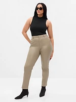 Mid Rise Vegan Leather Downtown Trousers