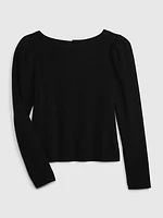 Puff Sleeve Boatneck T-Shirt