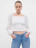 Smocked Cropped Top