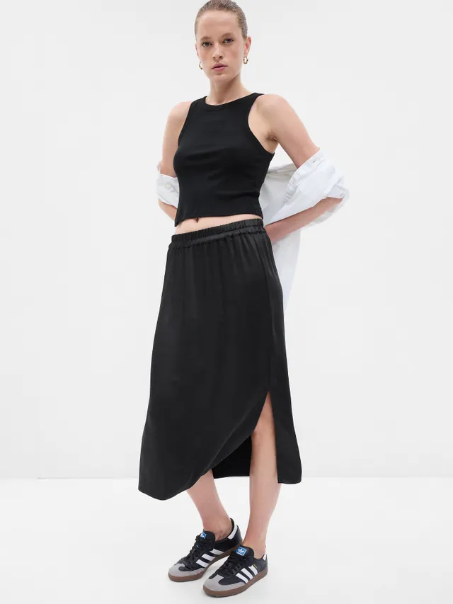 Gap Satin Midi Skirt | Pike And Rose