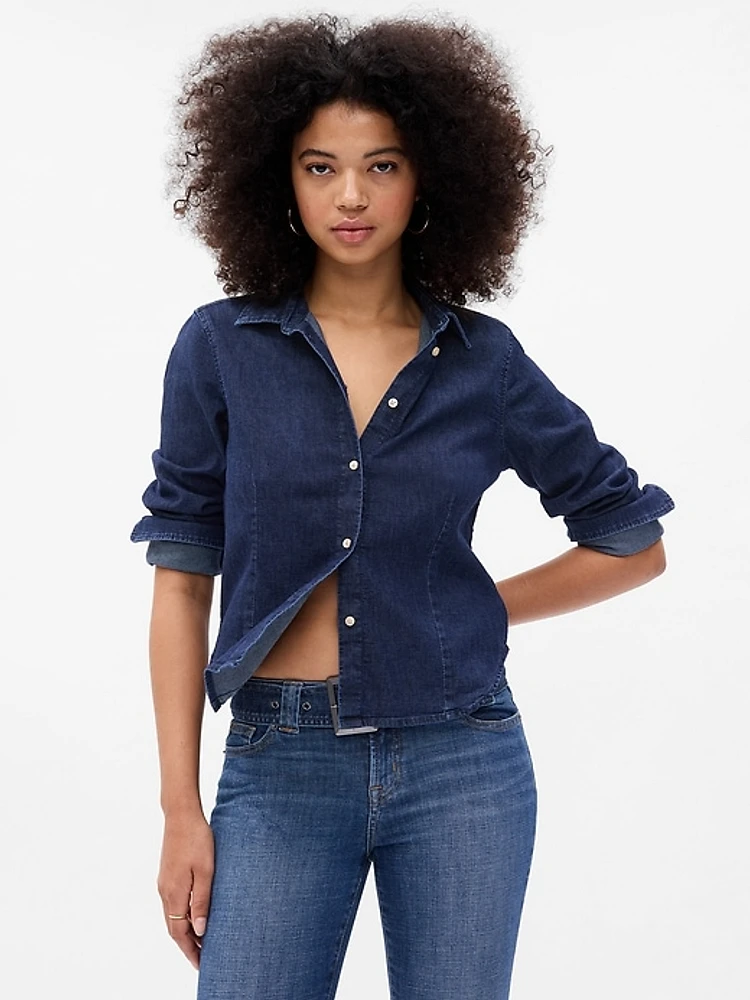 Cropped Denim Shirt