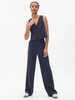 High Rise Pleated Wide-Leg Trousers