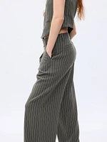High Rise Pleated Wide-Leg Trousers