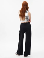High Rise Pleated Wide-Leg Trousers