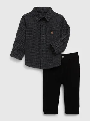 Baby Plaid Corduroy Outfit Set