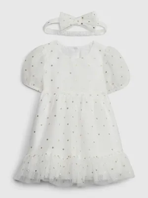 Baby Metallic Dot Tulle Dress Set