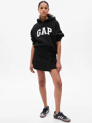 Button-Front Mini Skirt