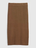 CashSoft Rib Midi Sweater Skirt