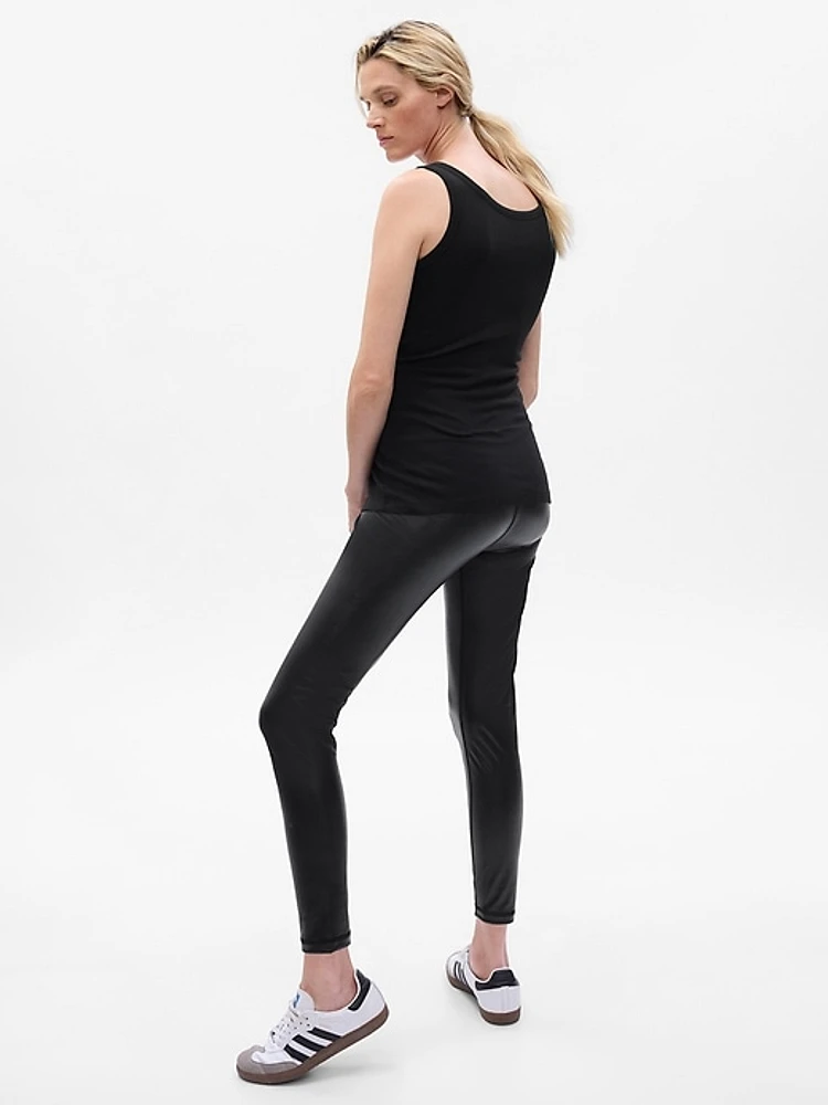 Maternity Vegan Leather Leggings