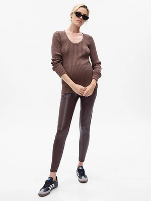 Maternity Vegan Leather Leggings