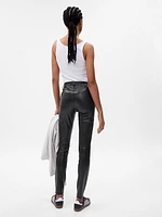 Mid Rise Vegan Leather True Skinny Pants