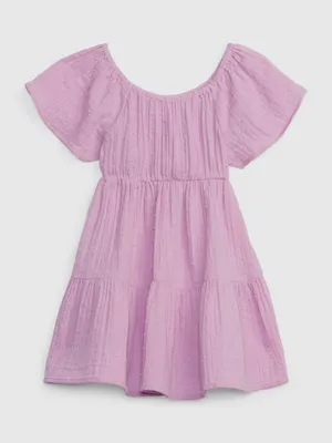 Toddler Crinkle Gauze Tiered Dress