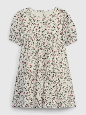 Toddler Puff Sleeve Tiered Dress