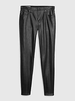 Mid Rise Vegan Leather True Skinny Pants